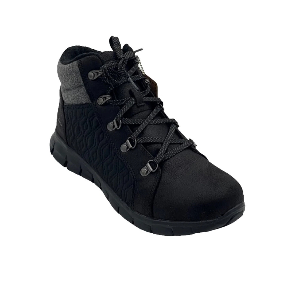 Skechers Synergy Water Repellent Quilt Hiker Boots Modern Femme Black - Medium